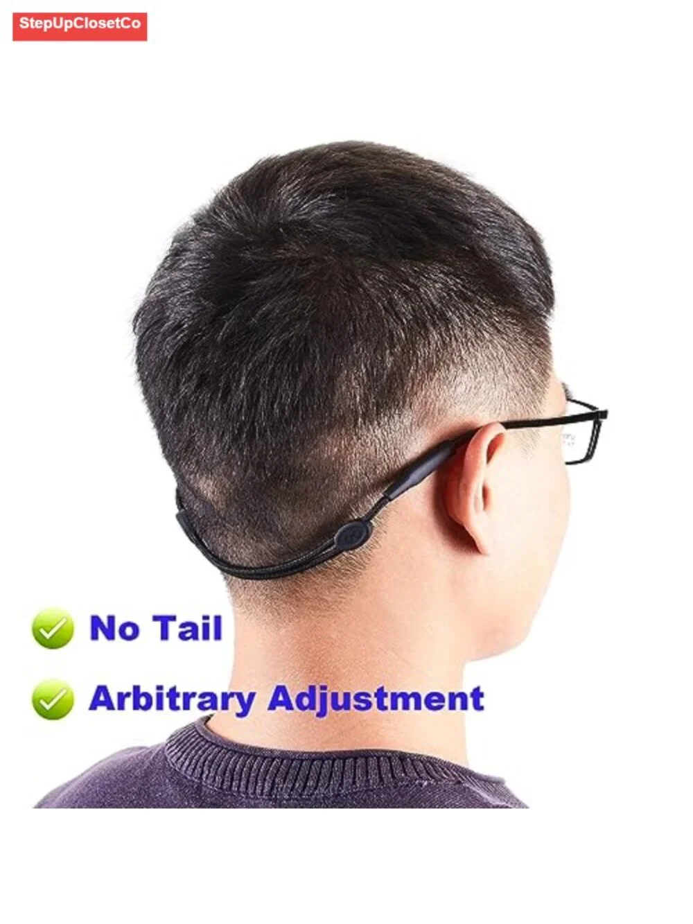 Adjustable No Tail Eyeglasses Strap Holder - Nylon